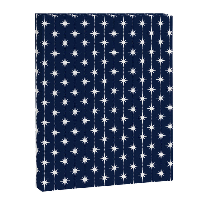 Midcentury Stars and Dots Pattern in Nautical Navy Blue and White Canvas Print Gallery Image 1