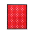 Midcentury Stars and Dots Pattern in Preppy Pink and Red Framed Canvas Print Gallery Image 8