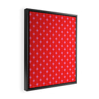 Midcentury Stars and Dots Pattern in Preppy Pink and Red Framed Canvas Print Gallery Image 2