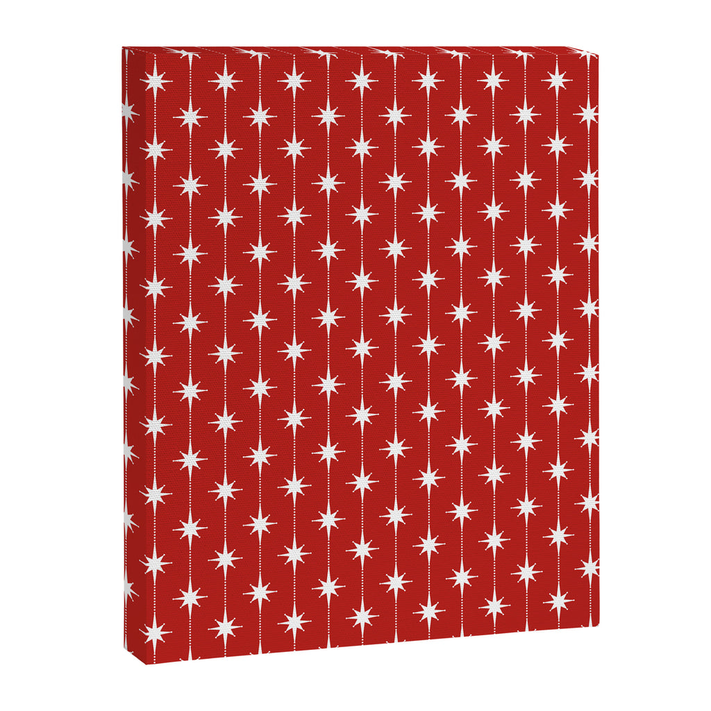 Midcentury Stars and Dots Pattern in Red and White Canvas Print Gallery Image 8