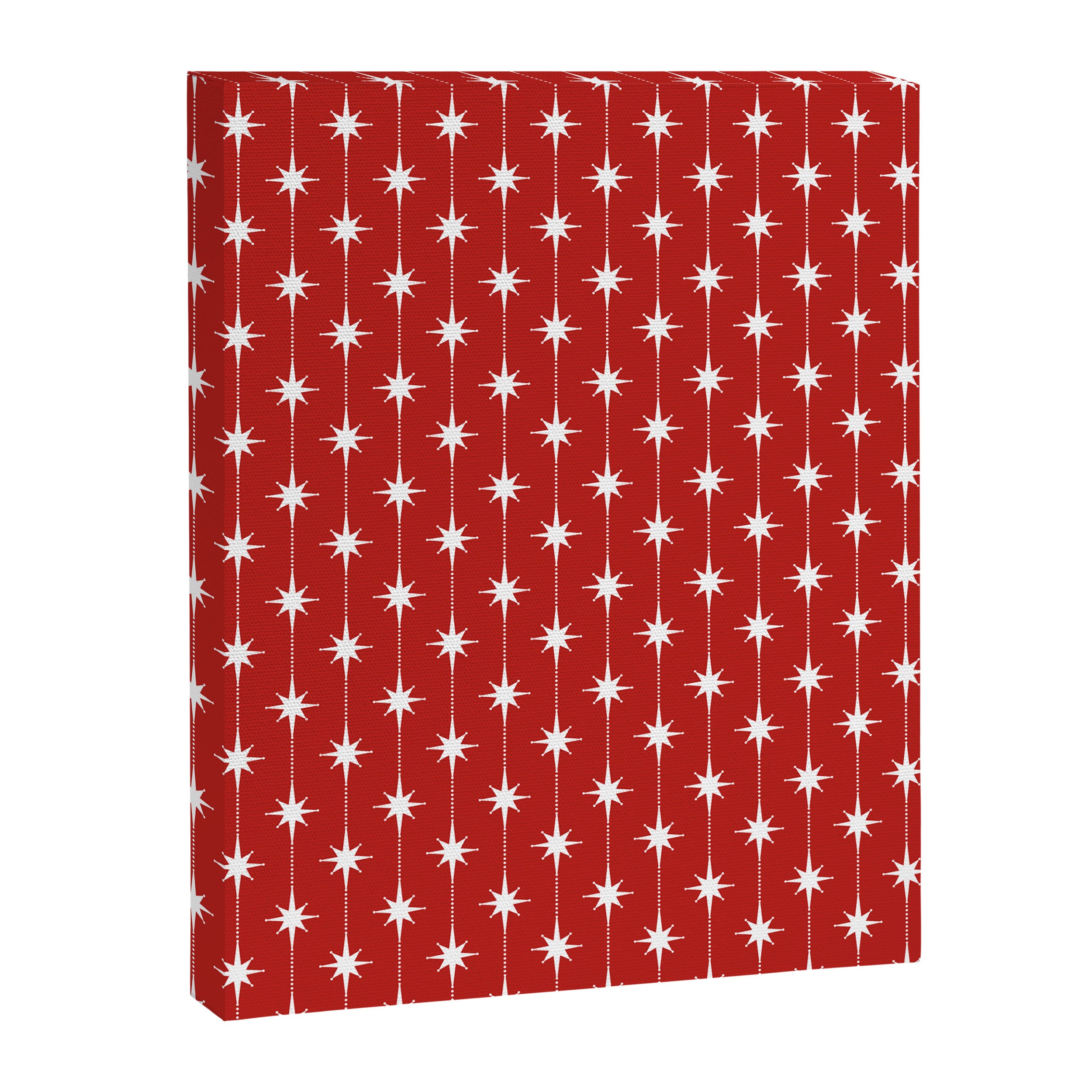 Midcentury Stars and Dots Pattern in Red and White Canvas Print Gallery Image 8