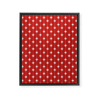 Midcentury Stars and Dots Pattern in Red and White Framed Canvas Print Gallery Image 8