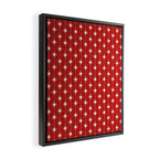 Midcentury Stars and Dots Pattern in Red and White Framed Canvas Print Gallery Image 2