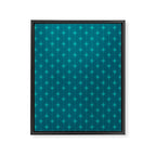 Midcentury Stars and Dots Pattern in Teal Blue and Turquoise Framed Canvas Print Gallery Image 8