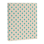 Midcentury Stars and Dots Pattern in Turquoise Teal and Cream Canvas Print Gallery Image 8