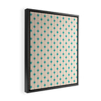 Midcentury Stars and Dots Pattern in Turquoise Teal and Cream Framed Canvas Print Gallery Image 2