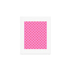 Midcentury Stars and Dots Preppy Pink and Red Pattern Art Print Gallery Image 1