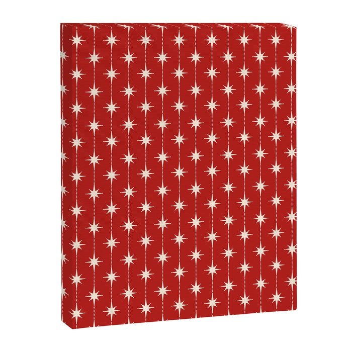 Midcentury Stars and Dots Red and Cream Pattern Canvas Print Gallery Image 1