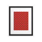 Midcentury Stars and Dots Red and Cream Pattern Framed Art Print Gallery Image 6