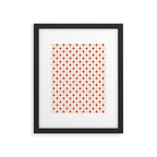 Midcentury Stars and Dots Red and Cream Pattern Framed Art Print Gallery Image 6