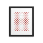 Midcentury Stars and Dots Red and White Pattern Framed Art Print Gallery Image 6