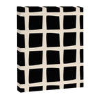 Midcentury Windows Geometric Check Pattern in Black and Almond Cream Canvas Print Gallery Image 8