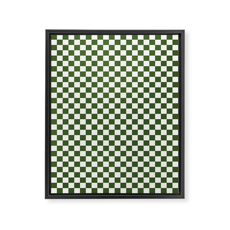 Mini Mini Check Pattern in Green  Framed Canvas Print Gallery Image 8