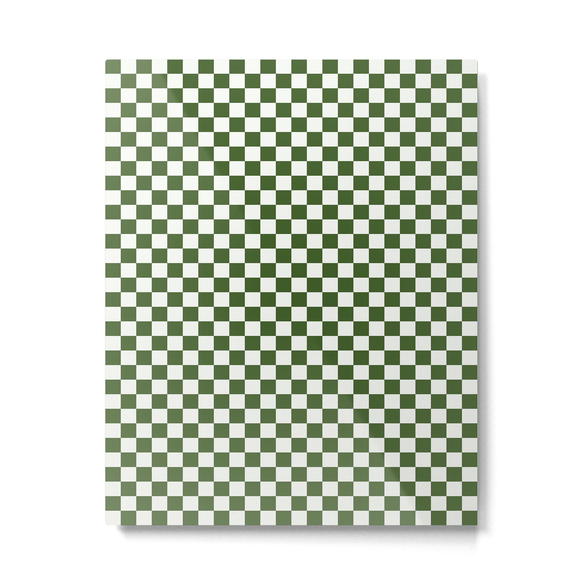 Mini Mini Check Pattern in Green  Metal Print Gallery Image 6