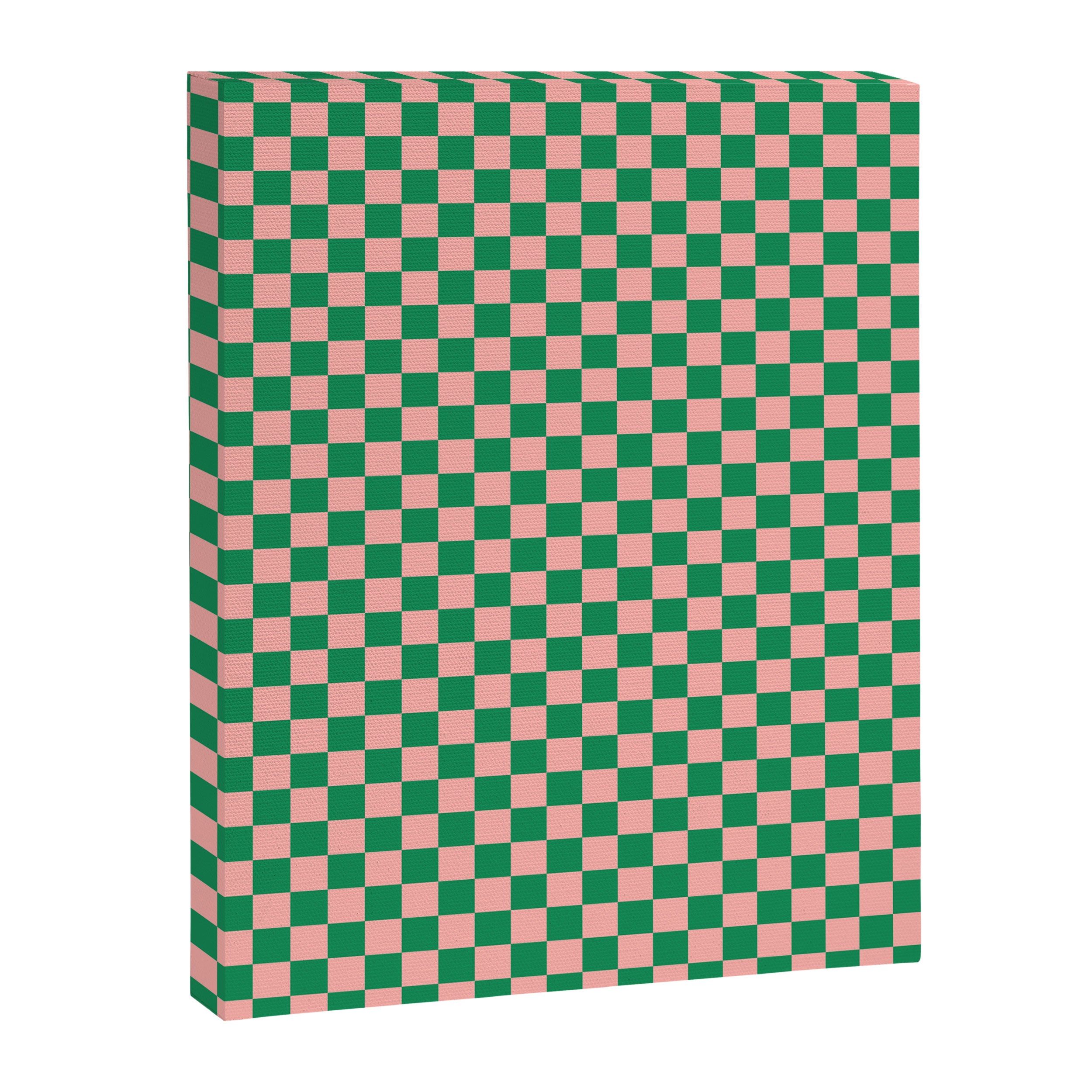 Miniature Check Pattern in Pink and Green Canvas Print Gallery Image 8