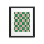 Miniature Check Pattern in Pink and Green Framed Art Print Gallery Image 6