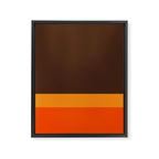 Minimal 70s Color Block in Dark Brown and Orange Tones Framed Canvas Print Gallery Image 8