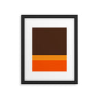 Minimal 70s Color Block in Dark Brown and Orange Tones Framed Art Print Gallery Image 6