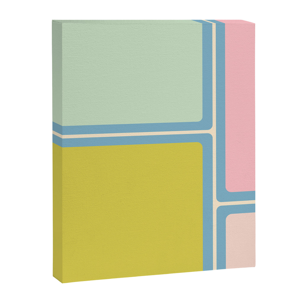 Minimal Geometrics Baby Blue Pink Lime Pastel Pattern Canvas Print Gallery Image 8