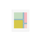 Minimal Geometrics Baby Blue Pink Lime Pastel Pattern Art Print Gallery Image 1