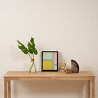 Minimal Geometrics Baby Blue Pink Lime Pastel Pattern Framed Canvas Print Gallery Image 4