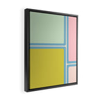 Minimal Geometrics Baby Blue Pink Lime Pastel Pattern Framed Canvas Print Gallery Image 2