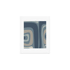 Minimal Mid-Century Modern Tiki Abstract Pattern in Neutral Blue Gray Tones Art Print Gallery Image 1