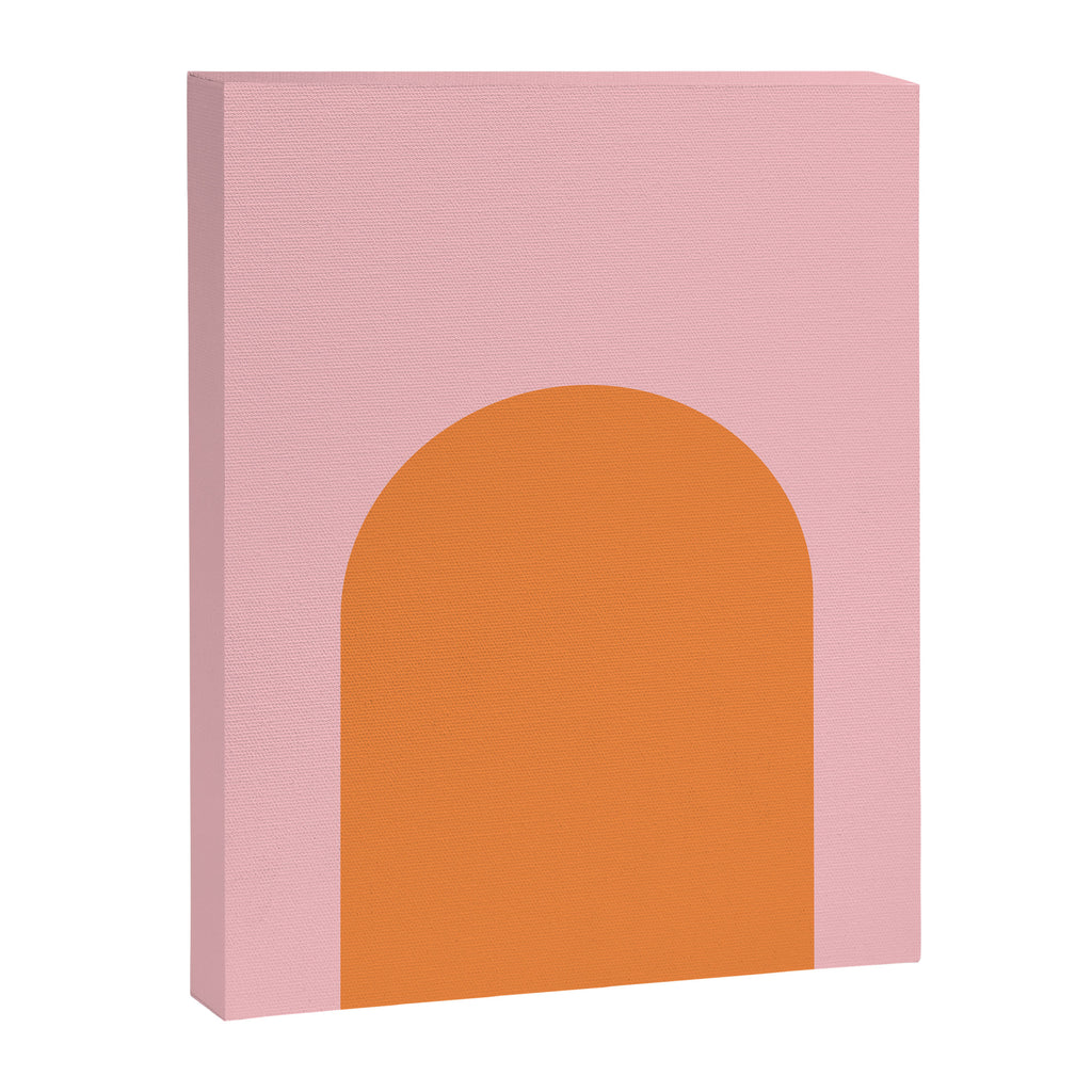 Minimal Modern Archway Color Block in Orange and Pink Canvas Print Gallery Image 6