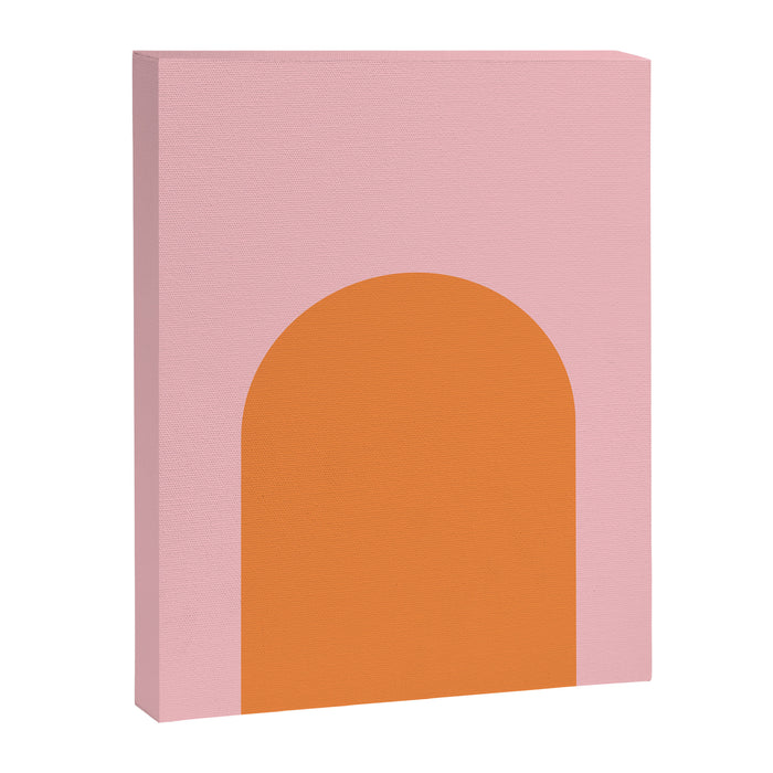 Minimal Modern Archway Color Block in Orange and Pink Canvas Print Gallery Image 1