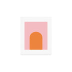 Minimal Modern Archway Color Block in Orange and Pink Art Print Gallery Image 1