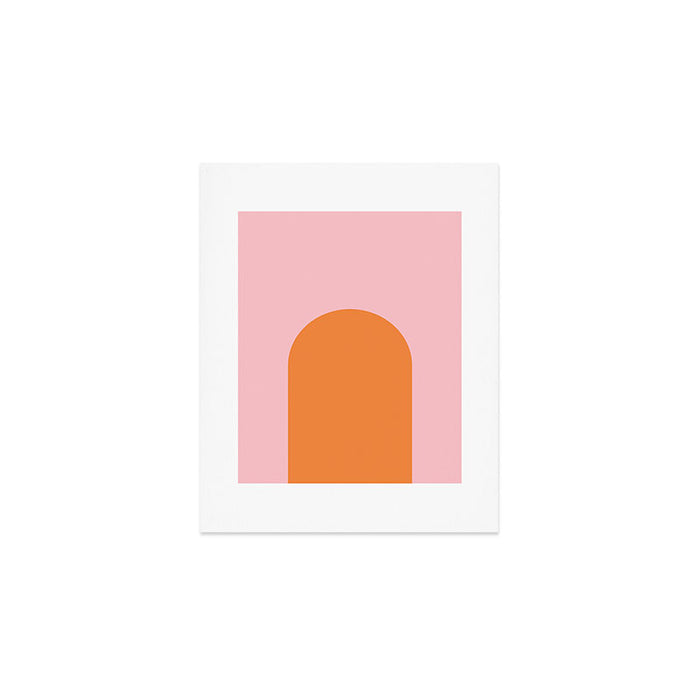 Minimal Modern Archway Color Block in Orange and Pink Art Print Gallery Image 1