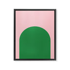 Minimal Modern Archway Color Block in Pink and Green Framed Canvas Print Gallery Image 8