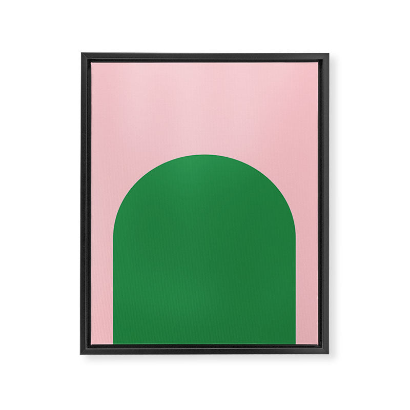 Minimal Modern Archway Color Block in Pink and Green Framed Canvas Print Gallery Image 8