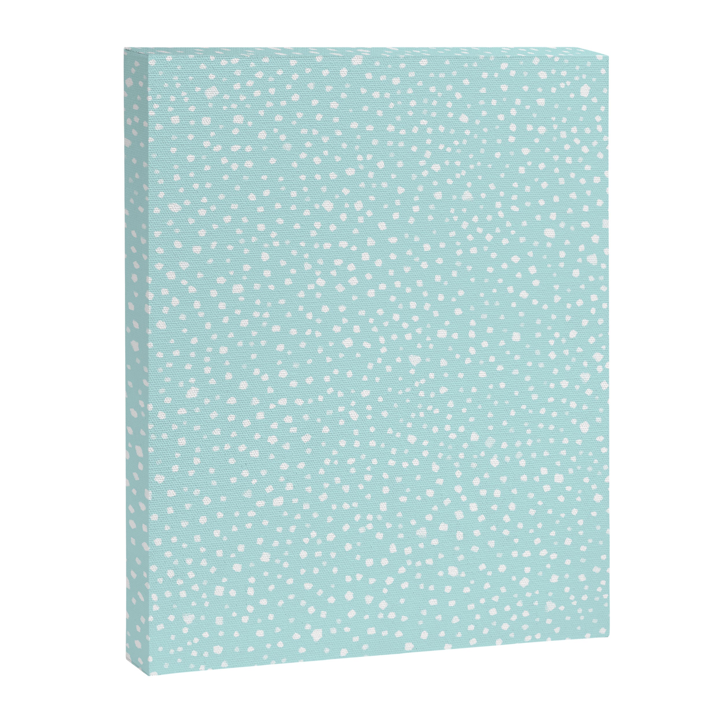 Minimal Painted Smudge Dots Pattern in Light Aqua Canvas Print Gallery Image 6