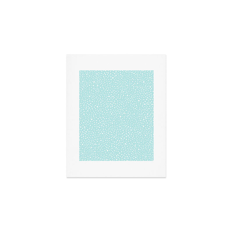 Minimal Painted Smudge Dots Pattern in Light Aqua Art Print Gallery Image 1