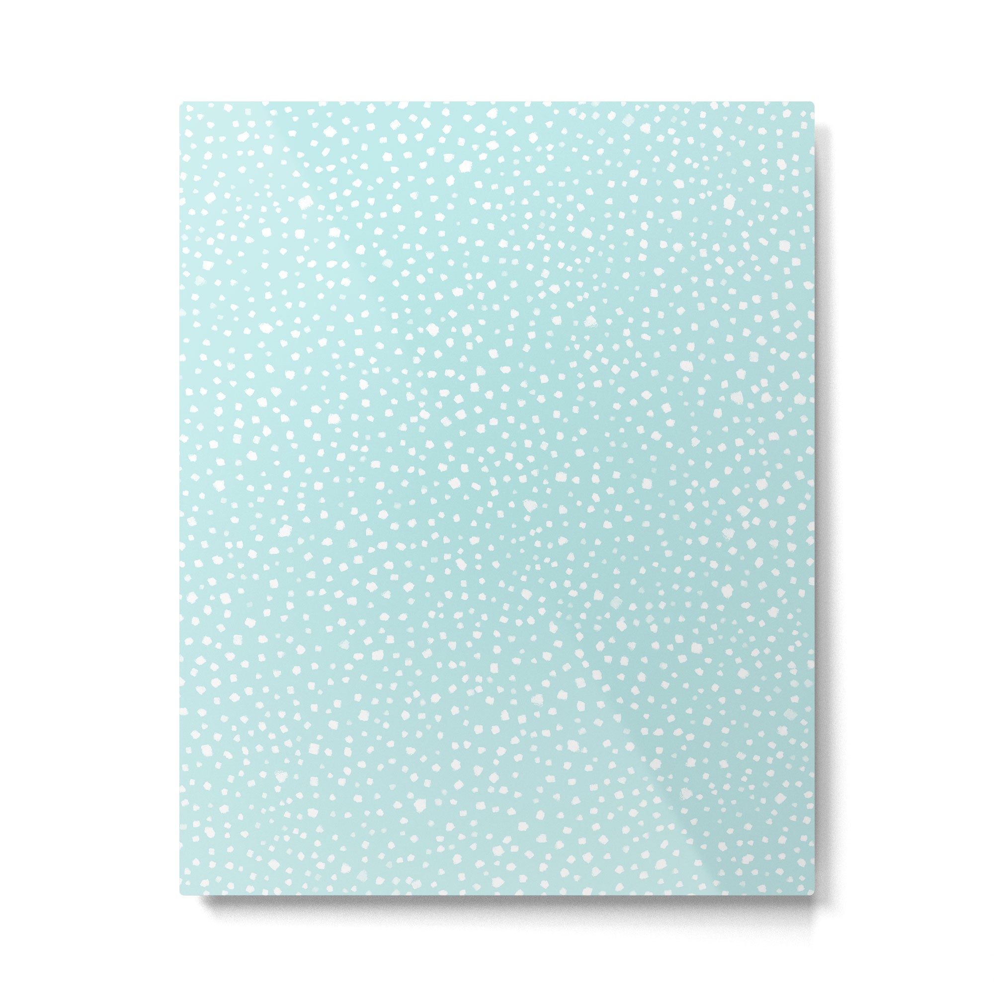 Minimal Painted Smudge Dots Pattern in Light Aqua Metal Print Gallery Image 4