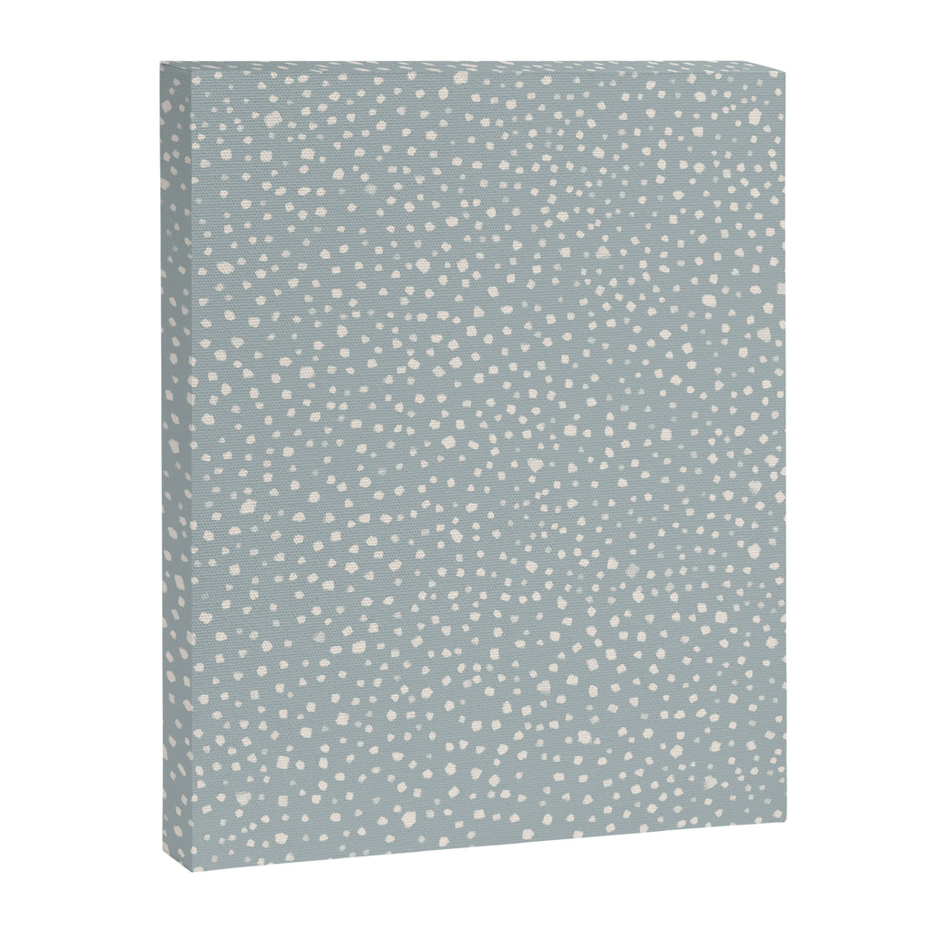 Minimal Painted Smudge Dots Pattern in Light Blue Gray and Cream Canvas Print Gallery Image 6