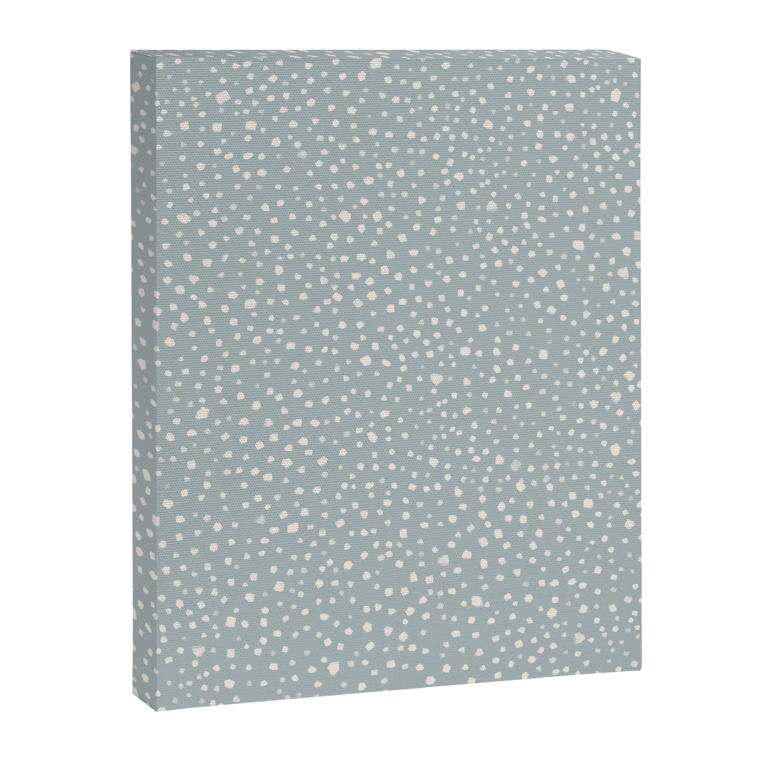 Minimal Painted Smudge Dots Pattern in Light Blue Gray and Cream Canvas Print Gallery Image 6