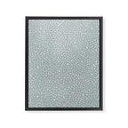 Minimal Painted Smudge Dots Pattern in Light Blue Gray and Cream Framed Canvas Print Gallery Image 6