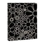 Minimal Retro Garden Flowers Contemporary Modern Black and Cream Pattern Canvas Print Gallery Image 8
