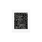 Minimal Retro Garden Flowers Contemporary Modern Black and Cream Pattern Art Print Gallery Image 1