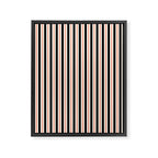 Minimal Retro Modern Stripe Pattern in Black, Orange, and Almond Cream Framed Canvas Print Gallery Image 6