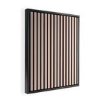 Minimal Retro Modern Stripe Pattern in Black, Orange, and Almond Cream Framed Canvas Print Gallery Image 2