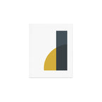 Minimalist Abstract Geometric in Mustard Yellow, Navy Blue, and White Art Print Gallery Image 1