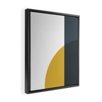 Minimalist Abstract Geometric in Mustard Yellow, Navy Blue, and White Framed Canvas Print Gallery Image 2