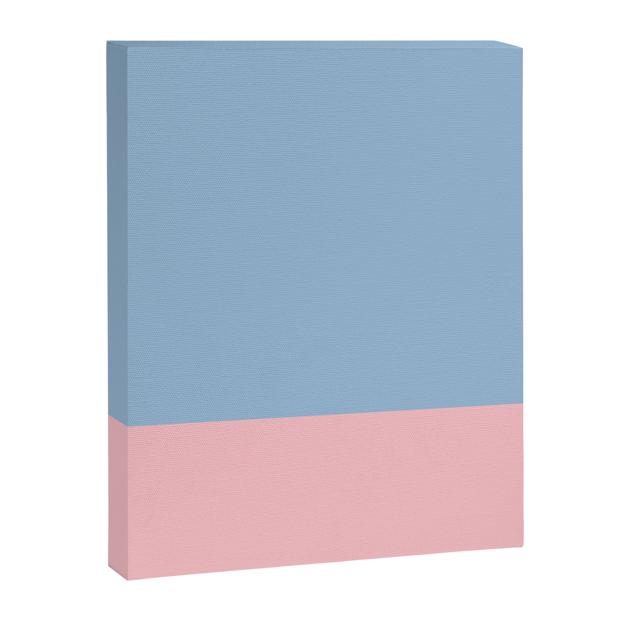 Minimalist Color Block Cuffed Solid in Pastel Light Blue and Baby Pink Canvas Print Gallery Image 6