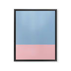 Minimalist Color Block Cuffed Solid in Pastel Light Blue and Baby Pink Framed Canvas Print Gallery Image 6