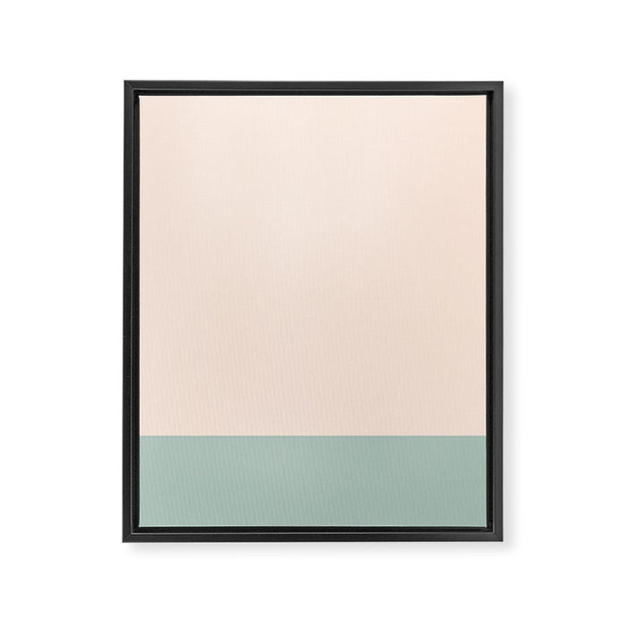 Minimalist Color Block in Cream and Light Celadon Mint Aqua Sage Framed Canvas Print Gallery Image 1