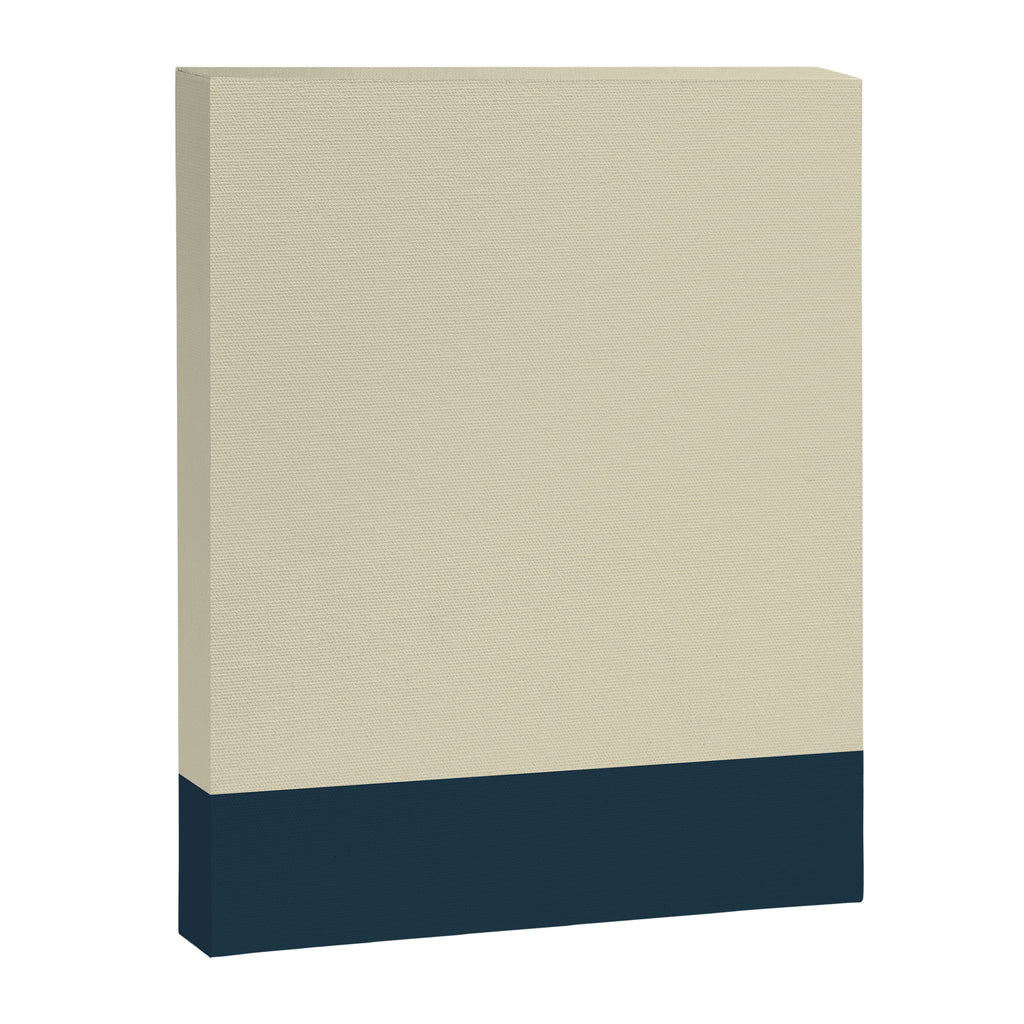 Minimalist Color Block Solid in Cream Beige and Navy Blue Canvas Print Gallery Image 8