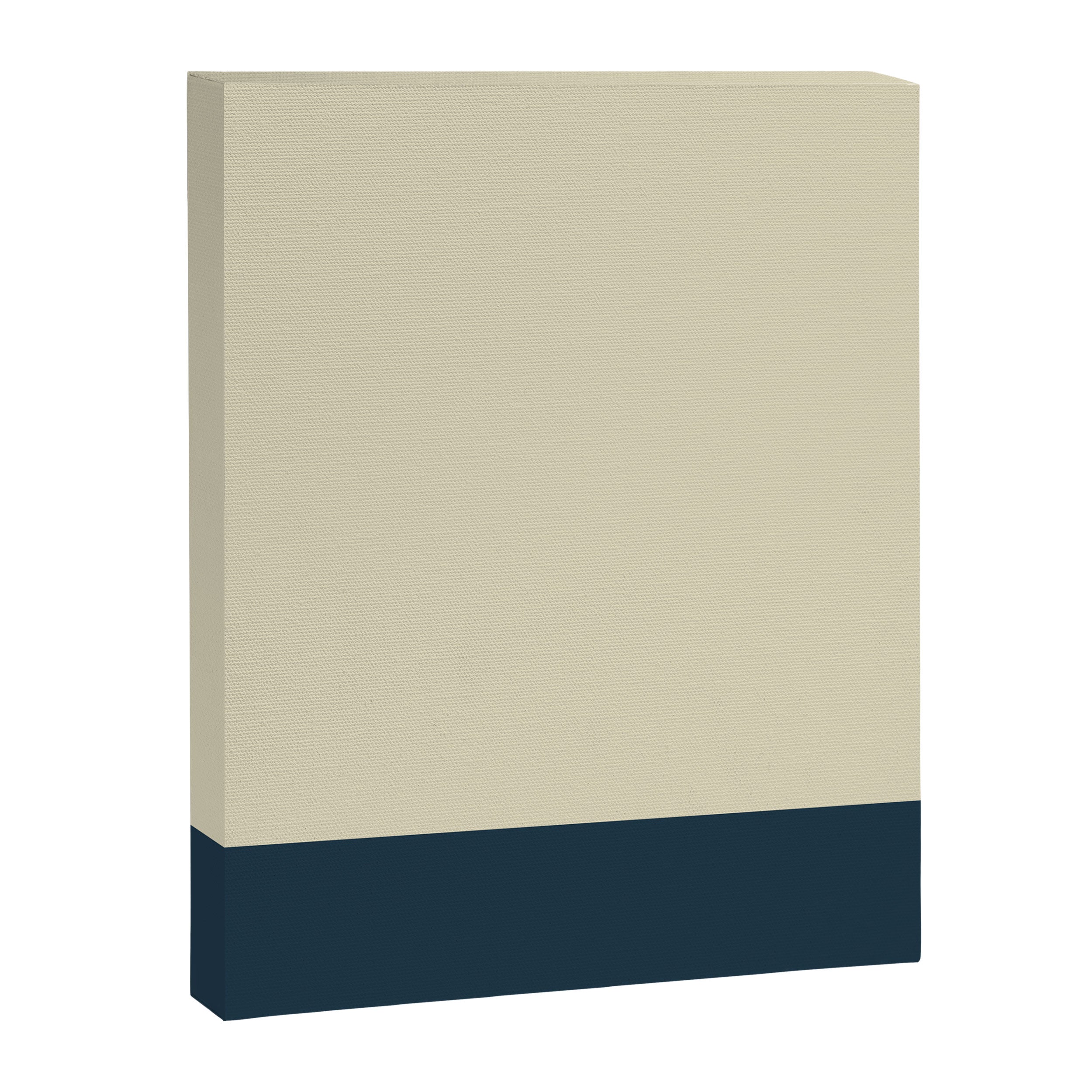 Minimalist Color Block Solid in Cream Beige and Navy Blue Canvas Print Gallery Image 8
